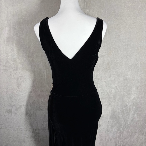 VTG Newport News Velvet Evening Dress Size 4 Black Y2K 90S Glam Dark Fairy Goth - Picture 5 of 11